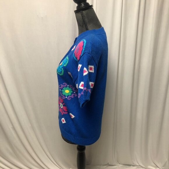 Northern Isles Portraits Cardigan Womens Petite Small Embroidered Sweater NEW - Picture 3 of 8